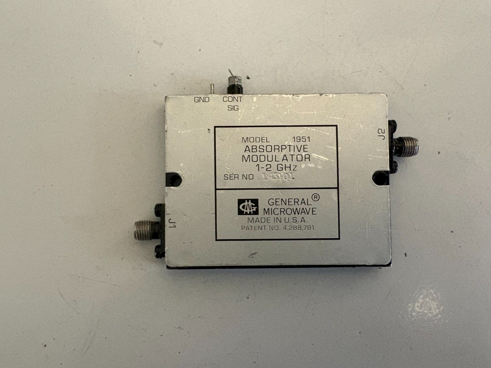 GENERAL MICROWAVE MODEL 1951 ABSORPTIVE MODULATOR 1-2 GHZ