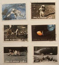 LOT OF 6 USED STAMPS / SPACE / UMM Al Qiwain / VGC