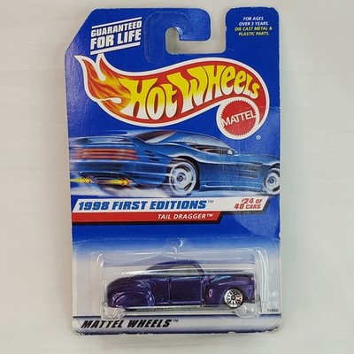 Hot Wheels 1998 First Editions Tail Dragger 1:64 Purple Diecast ROUGH CARD