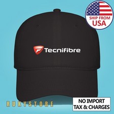 Tecnifibre Tennis Paddle Racket Strings Black Hat Adjustable Baseball Cap