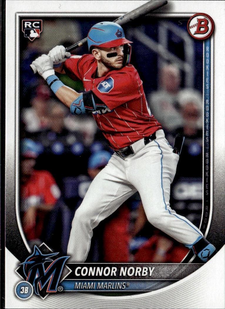 Connor Norby 2025 Bowman Miami Marlins #/99 Rookie Green