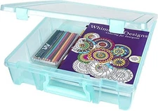  6955AA Super Satchel 1-Compartment Box, Art & Craft Organizer, 1 1 Pack Aqua