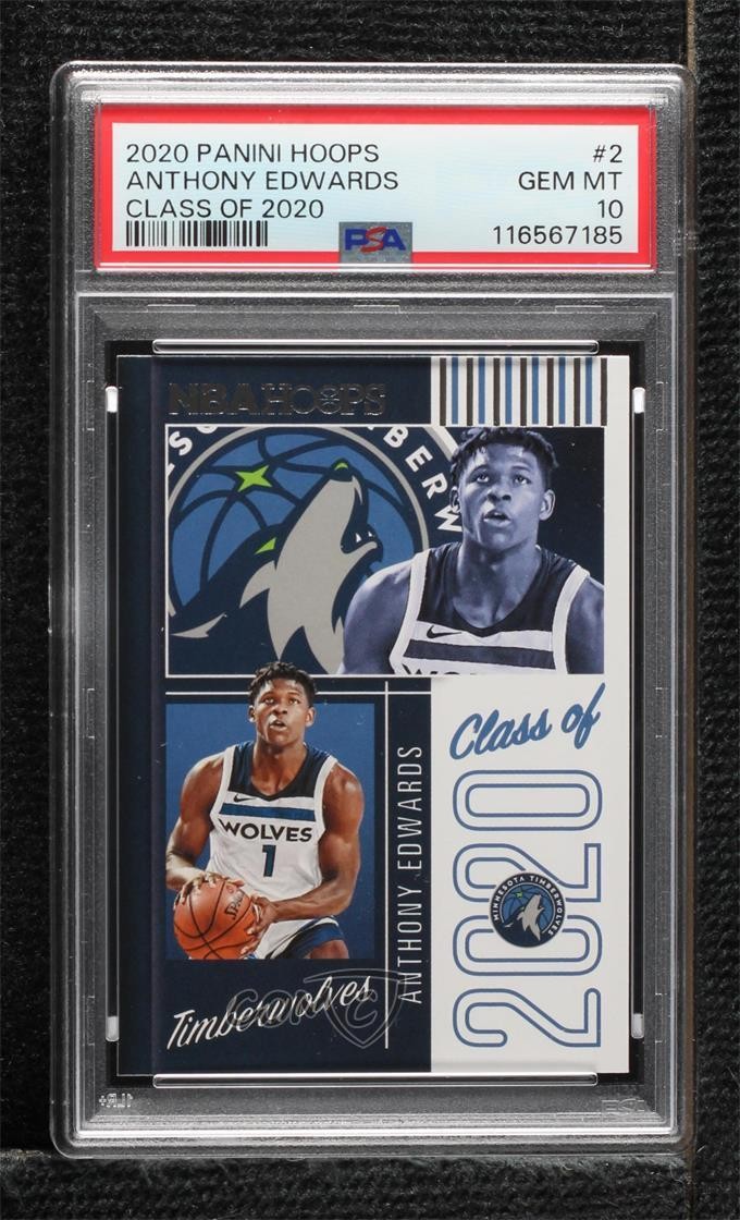 2020-21 Panini NBA Hoops Class of 2020 Anthony Edwards #2 PSA 10 GEM MT 3hd