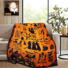 Halloween Witch Blanket, Flannel Fleece Throw for Couch  Bed