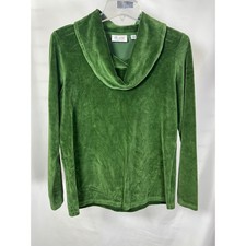 D&Co Essentials Green Velour Cowl Neck Long S...