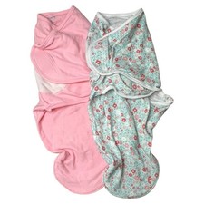  2 Aden  Anais Essentials Swaddle Wraps - pink  floral - Sz. 0-3 month