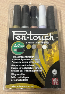 Sakura Pen-Touch Paint Marker Set - Metallic Colors, Fine Tip, Set of 5