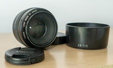 Canon EF 50mm f/1.4 USM prime lens + Canon ES-71 II lens hood - excellent