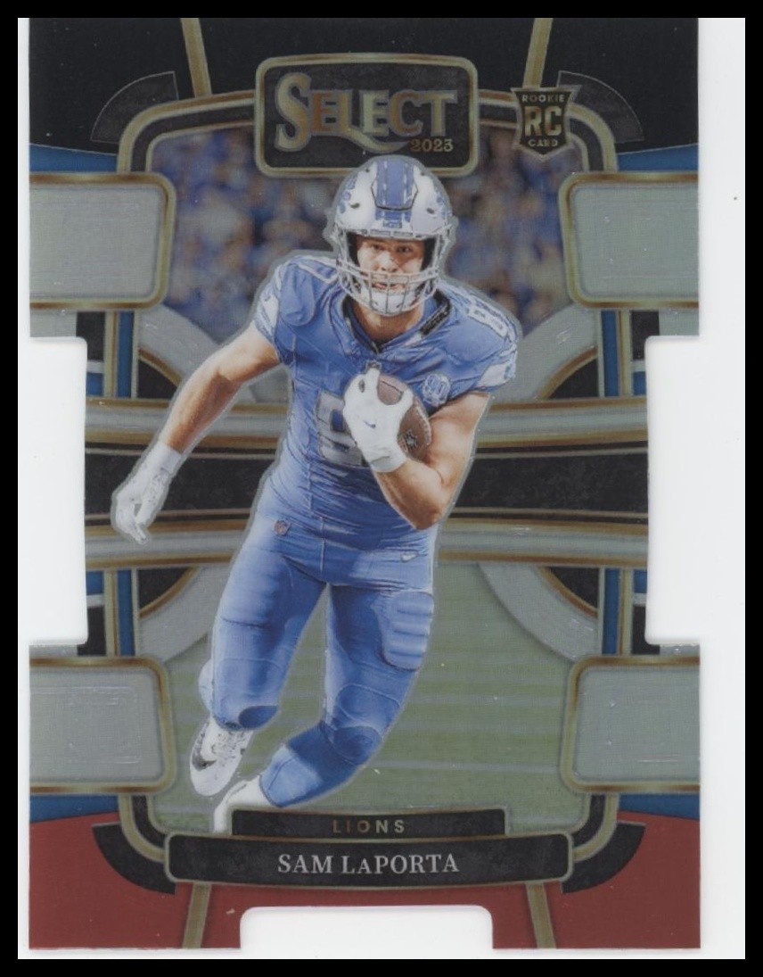 2023 Panini Select #35 Sam LaPorta Black and Red Prizms Die Cuts