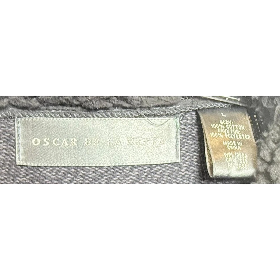 Cárdigan Oscar de la Renta Otoño 2013 Gris Imitación Piel Borde L Clásico Vintage Ambiente Foto 4 de 4