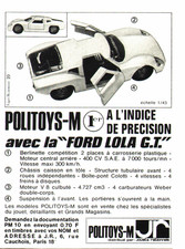 PUB VEHICULE  " POLITOYS-M    "  FORD LOLA G.T    1967