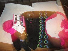 NWT Girl's Hello Kitty PINK 2 PC COLD WEATHER SET HAT GLOVES ONE SIZE FITS MOST