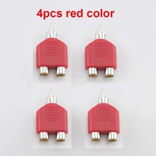 4 Pcs RCA Y Splitter   1 Male to 2 Female AV Audio Video Adapter Plug Converter
