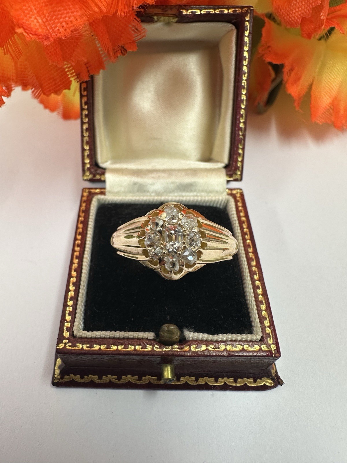 Stunning 0.70ct Old Cut Diamond 18ct Signet Ring. Size Q 3/4