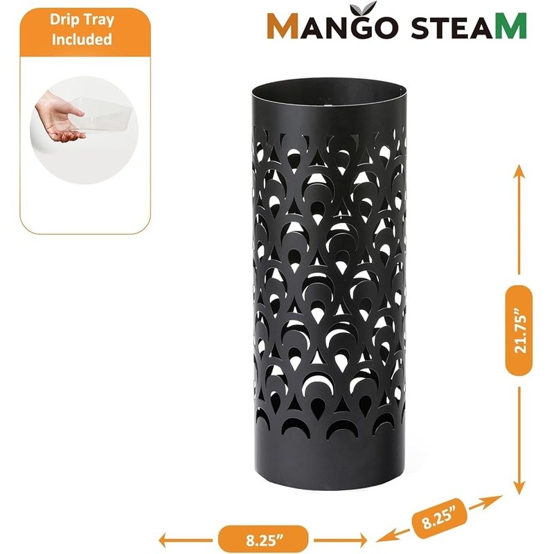 Durable Steel Umbrella Stand W/ Peacock Cutout Design Golf Clubs Canes New