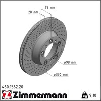 Zimmermann 460.1562.20 Bremsscheibe FüR Porsche 911 997 996 991
