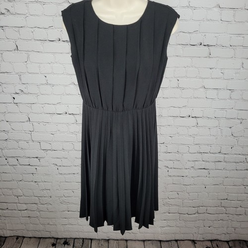 Ann Taylor, Ann Taylor Loft Black Pleated Sleeveless Lightweight Fit & Flare Dress Size 0P