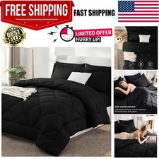 California King Comforter Set Black - Cal King Bed in a Bag 7 Pieces, Luxury ...