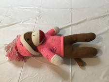 Chaussette neuve bébé fille fait main singe parfait premier jouet cadeau douche