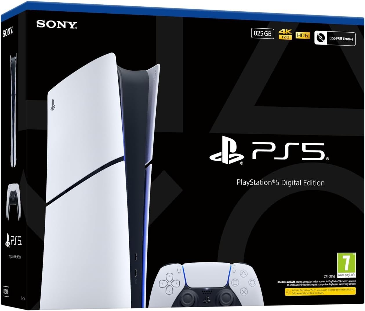 PlayStation 5 PS5 Slim Digital Edition 825GB Console White CFI-2116 UK