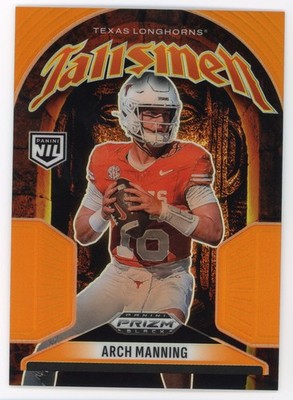 2025 PANINI PRIZM BLACK ARCH MANNING /49 ORANGE NIL TALLSMEN #22 TEXAS CLR MATCH