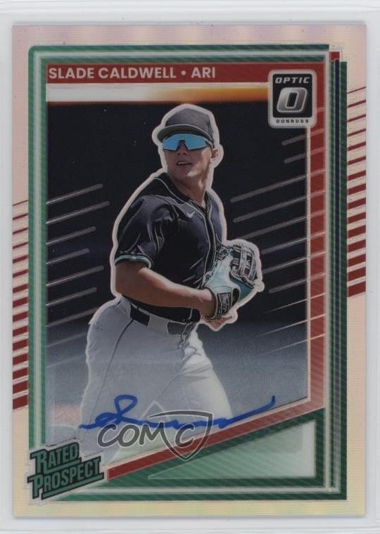 2025 Donruss Optic Rated Prospects Holo Prizm Signatures Slade Caldwell Auto v9t