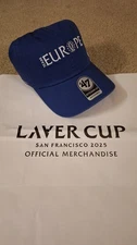 2025 Laver Cup San Francisco Europe Blue Hat Cap '47 Brand Clean Up Adjustable