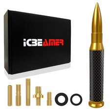 Icbeamer Gold 50 Cal Bullet-style 5.5 Carbon Fiber Antenna For Trucks