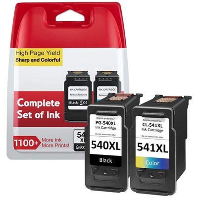 Inkyeah 540 und 541 Tinte PG-540 CL-541 XL, Schwarz/Gelb/Magenta/Cyan 