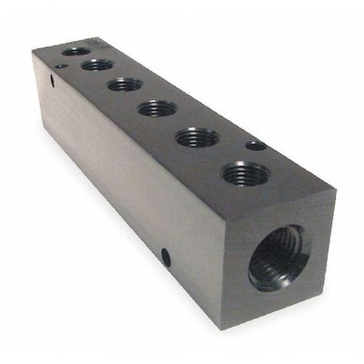 Pneumadyne M20-250-6 Pipe Manifold Fitting, Aluminum, 3/8 In