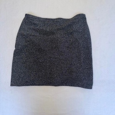 H&M Divided Black and Silver Glitter Twist Front Mini Skirt
