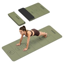 Folding TPE Yoga Mat 8mm Thick 70x24 Green Black