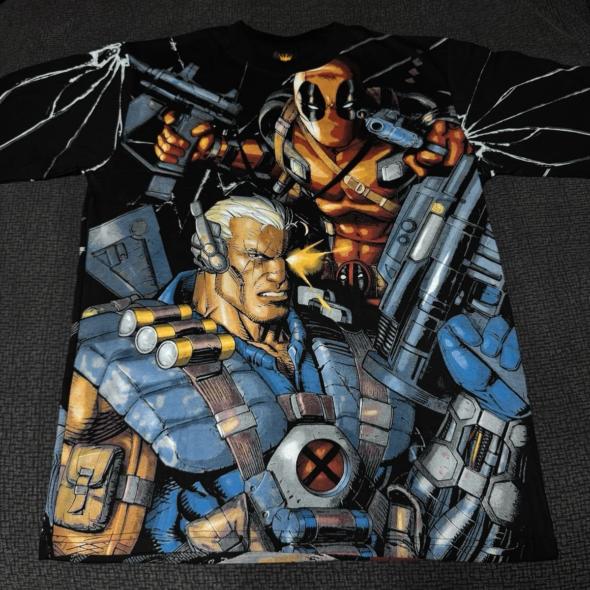 Marvel Deadpool 2 Core Card T-Shirt Uomo - Maglietta A Maniche Corte, Colore Nero, Taglia 5XL Alta, Stampa Originale USA