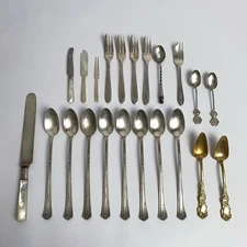 Vintage Silverware Mixed Lot Angora Silver Plate National Silver Co N.S.CO