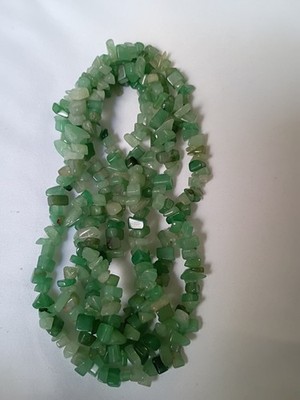 *BEAUTIFUL* Green Aventurine Chip Bead Necklace 42  