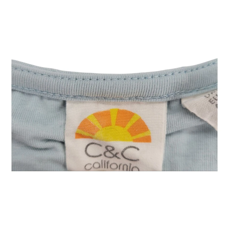 C&C California Women's Light Blue Textured Tank Top Casual Sleeveless L - Image 3 of 4