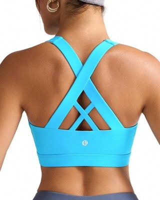 RUNNING GIRL Sports Bra for Women, Criss-Cross Back Padded Strappy Sports Bras