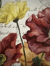 Pier 1 Imports “LE FLEUR POPPIES”  Salad Dessert Bread App Plate Set Of 4