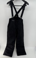 Columbia Traje de Nieve Pantalones Mujer Pequeño Negro Aislado Babero Esquí Exterior Tirantes