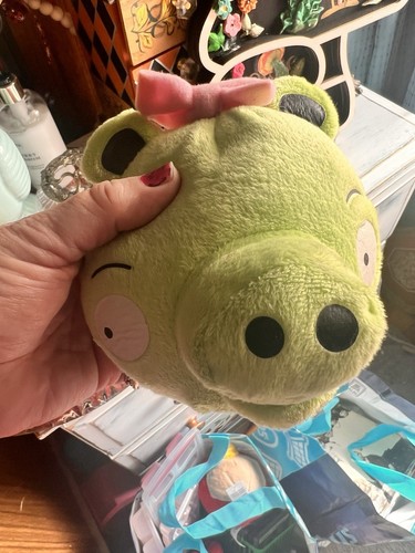 Angry Birds Plush Green Girl Pink Bow 5.5" No Sound - Picture 3 of 7