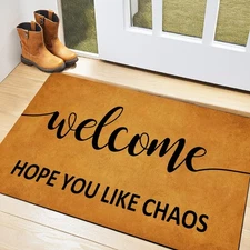 Welcome Hope You Like Chaos Door Mat Door Runner mat Indoor doormats Inside I...