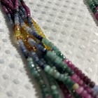 7 Strand Necklace Gemstone Ruby Emerald Sapphire ciFaceted Beads — photo 3