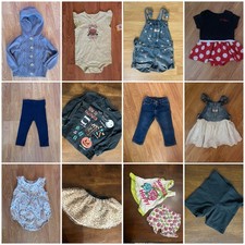 Girls Clothing Lot of 12 Size 18-24 Months OSH KOSH OLD NAVY CARHARTT DISNEY