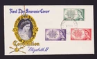 AUSTRALIA FDC 1953 CORONATION UNADDRESSED  (RUST MARK)