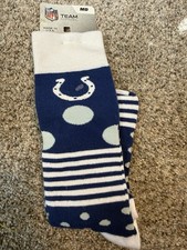 NFL Team Apparel Colts  Socks Medium Under Knee Dots And Stripes
