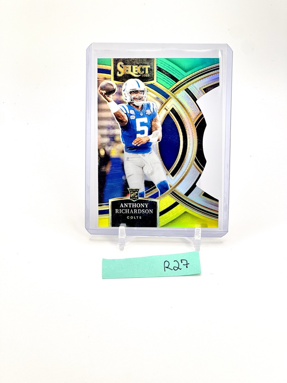 Anthony Richardson 2023 Panini Select Premier Green/Yellow Die-Cut Rookie #117