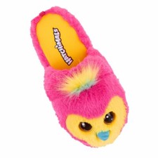 Hatchimals Girls Plush Pink  Yellow Penguala Light Up Scuff Slippers L 2-3 