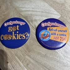 Otis Spunkmeyer Retro Promo  Pin-backs Lot Of 2