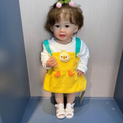 55cm Stand Leg Reborn Doll Full Body Vinyl Toddler Baby Girl Lifelike Handmade