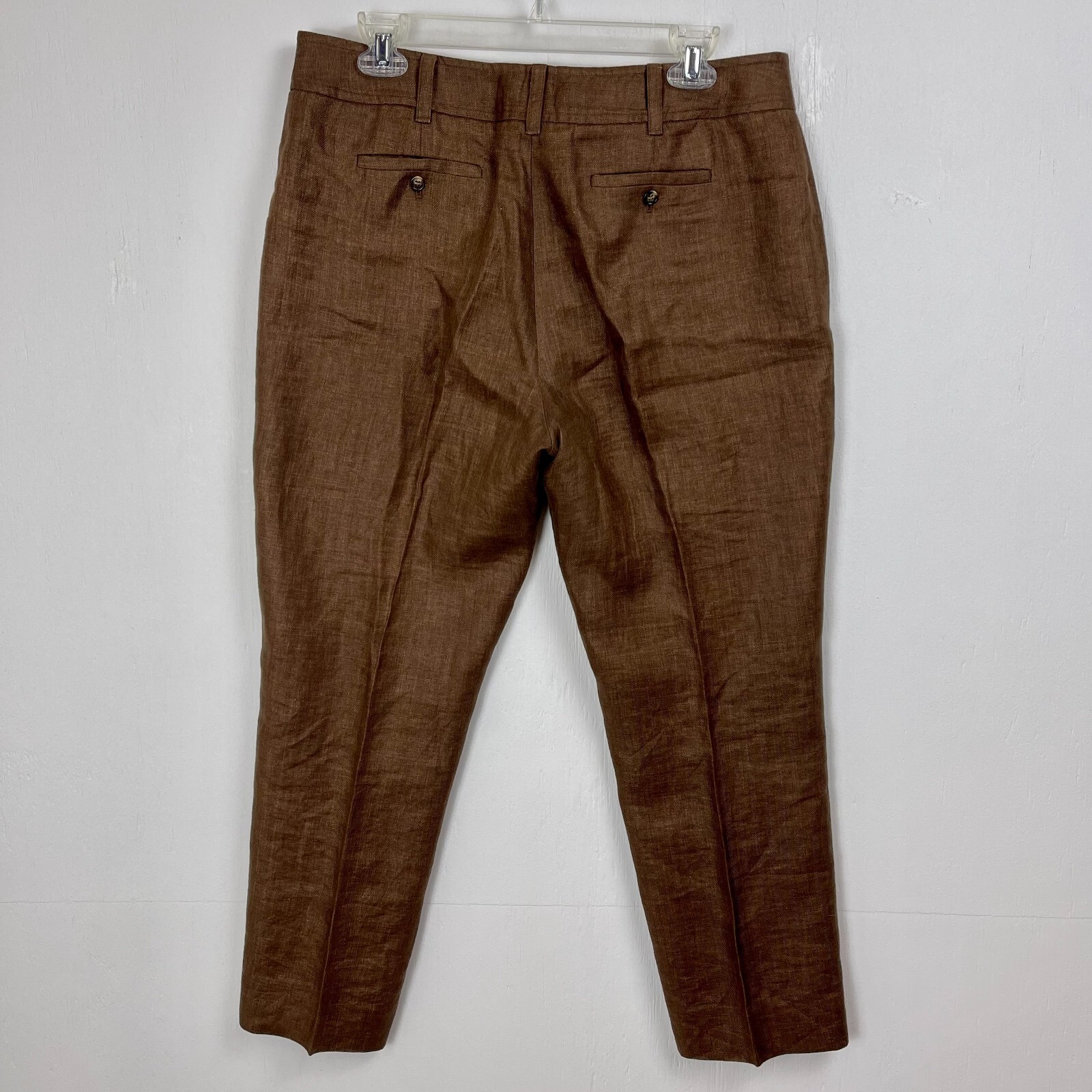 Jones New York Womens Trousers Linen Chocolate Brown Pant Size 12 eBay